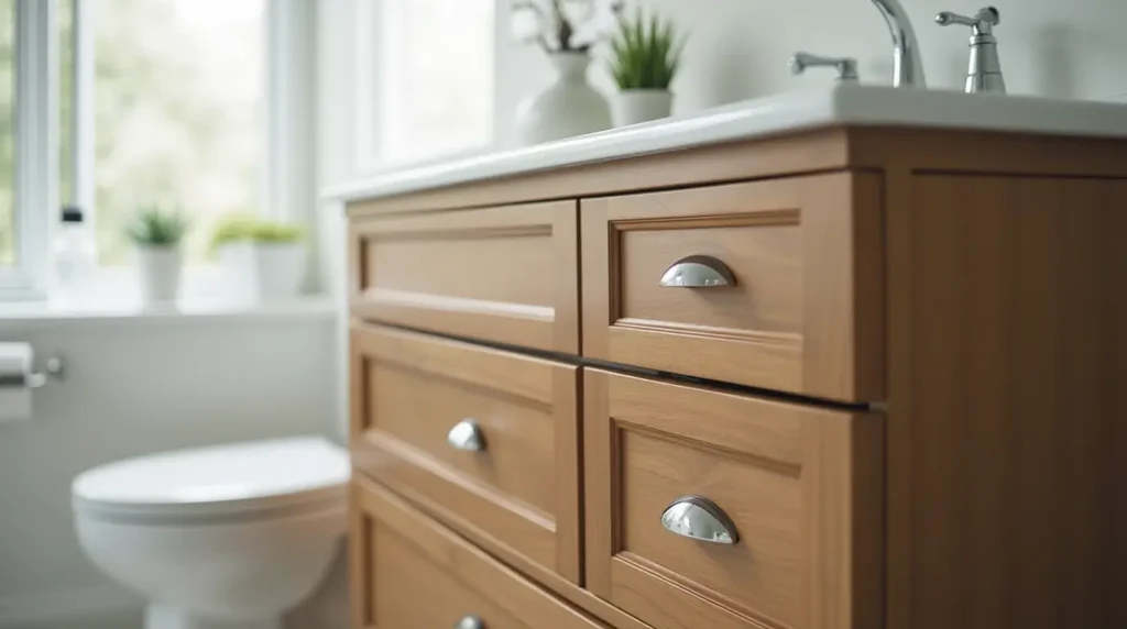 Close-up of a 48 Bathroom Vanity highlighting storage and design features